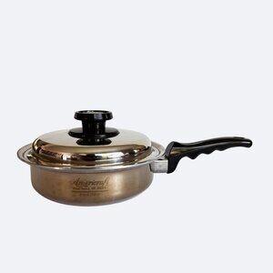 Americraft Pan 53095 Small Skillet Stainless Steel West Bend Lid Waterless 1Q
